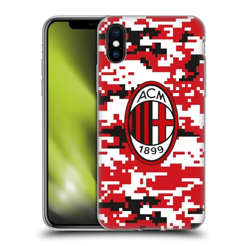 Licenza Ufficiale AC Milan Camouflage Digitale Modelli Cresta Custodia Protezione di Grado Militare Compatibile con Apple iPhone XS gel