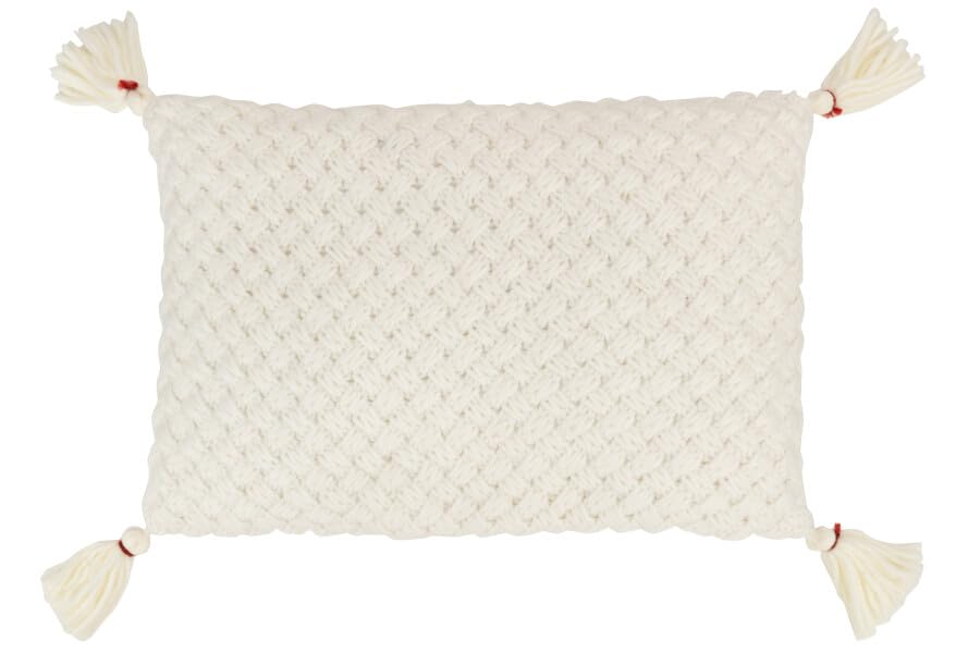 Coussin intérieur rectangulaire crochet blanc 58x39 cm contre le mal de dos