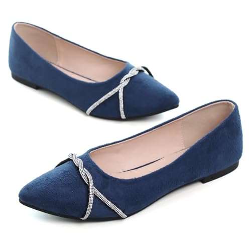 Image of Stunner Womens Flats Fashion Pointed Toe Bowknot Ballet Flats Cute Slip On Dress Flats Comfortable Party Wedding Flats2