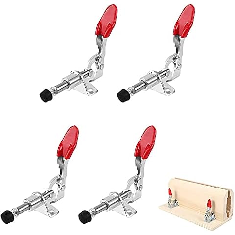 4 Pieces Toggle Clamps, Quick Release Toggle Clamp, Hand Tool Toggle Clamp, Push Pull Quick Release Hand Tool, Adjustable Metal Toggle Clamps Antislip, for Welding, Assembly Clamping Cover