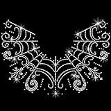 SUPERDANT Collar Spider Web Iron on Rhinestones Cobweb Glitter Crystal Heat Transfer Stickers Iron on Decals Rhinestone Patches for T-Shirt Clothing Hoodie Jackets Tote Bag DIY Art Craft Gifts
