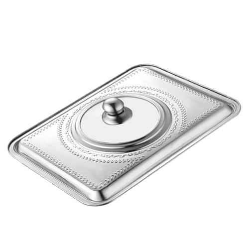 Operitacx Tapa de Olla Rectangular y Retiene el Vapor de Acero Inoxidable Antisalpicaduras de, Fácil de Usar Protector de Utensilios para