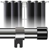1 Inch Curtain Rod Set, Curtain Rods for Windows 30 to 144 Inch, Stainless Steel Heavy Duty Drapery Rods with Adjustable Brackets for Room Divider, Bedroom, Living room, Kitchen, Bathroom, Silver