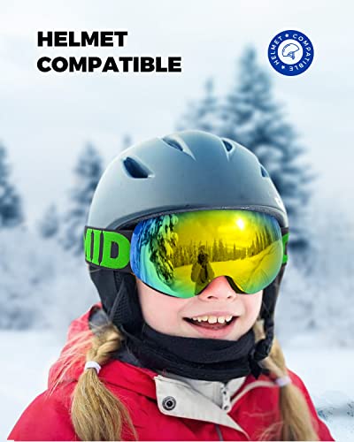 Omid Kids Ski Goggles, Z1 Anti-Fog Uv Protection Snow Goggles Frameless Otg Snowboard Goggles For Boys Girls Youth #TOP4