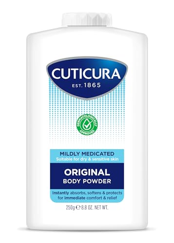 CUTICURA Mildly Medicated Body Powder 250g | Personal Hygiene | Sweat Control | Chafing & Friction Prevention | Itching Relief