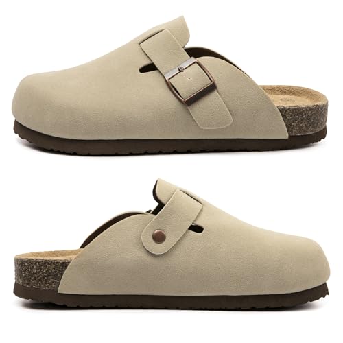 Image of Women Suede Clogs Casual Slip On Potato Mule Slippers