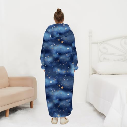 THREE POODLE Wearable Blanket Hoodie, Oversized Sherpa Sweatshirt Blanket for Adults Women Men, Warm Cozy Hooded Blankets, Gifts for Mom Girlfriend