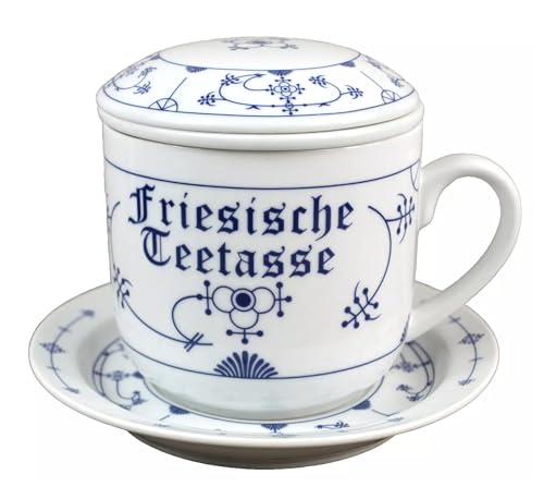 Kräuterteetasse - Friesische Teetasse - Indisch Blau Porzellan Tasse...