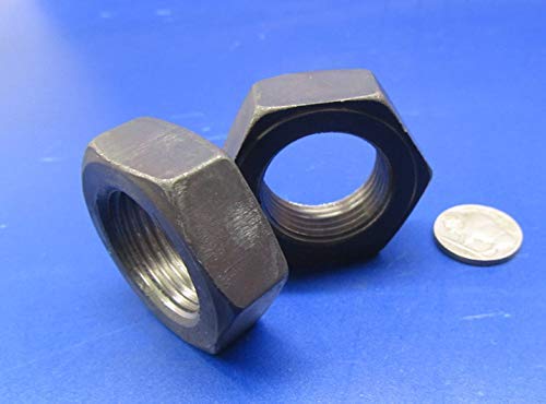 Grade 2 Steel Extra Wide Hex Nuts RH 1 1/8"-12 Thread x 1-11/16" W x 39/64" H 10 Pcs