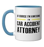 The Original Awesome Car Accident Attorney Ceramic Mug, Blue/White