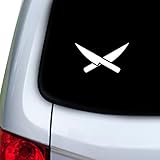 StickAny Car and Auto Decal Series Chef Knives Sticker for Windows, Doors, Hoods (White)