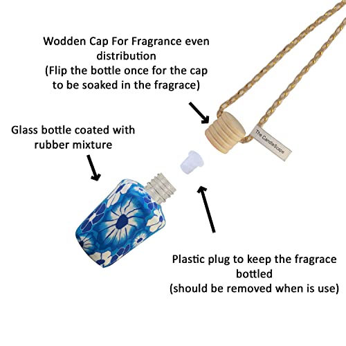 Image of Vanilla Car Air Freshener with Refill | Luxury car Freshener Made with Essential oil Fragrances | Rubber Coated designer bottle | 10 ml Diffuser bottle + 10 ml Refill