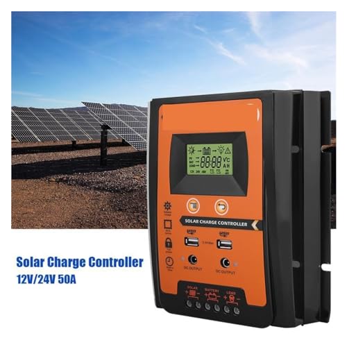 Régulateur de charge solaire MPPT 50A haute efficacité avec double écran LCD et sorties USB