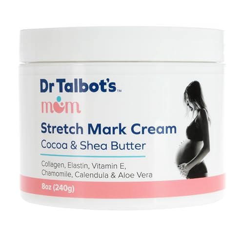 Dr Talbot’s Mom Stretch Mark Cream, Collagen, Elastin, Cocoa Butter, Shea Butter, Vitamin E, Chamomile, Calendula and Aloe Vera for Stretchmarks, Paraben and Phthalate Free, Safe for Pregnancy