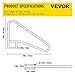 VEVOR Pool Rail 54x36 Pool Railing 304 Stainless Steel 250LBS Load Capacity Silver Rustproof Pool Handrail Humanized Swimming Pool Handrail with Blue Grip Cover & M8 Drill Bit & Self-Taping Screws