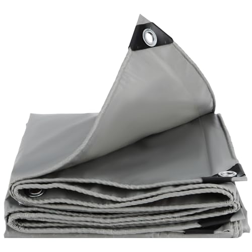 Lona de PVC resistente de 450 g/m² impermeable, ojales reforzados, resistente a la intemperie, rayos UV/polvo/nieve, cubierta verde para cobertizo, cubierta de suelo, gallinero, piscina, estanque