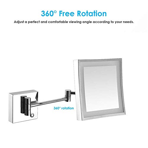 Miroir de Maquillage Mural JCAKES Miroir LED Flexible Ventouse Rechargeable - 5