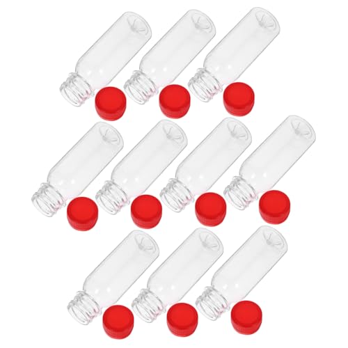 CORHAD 10Pcs Clear Reusable Yogurt Bottles with Lids Beverage Packing Bottles for Milk Juice and Drinks Lightweight Pet Material for Easy Filling and Cleaning