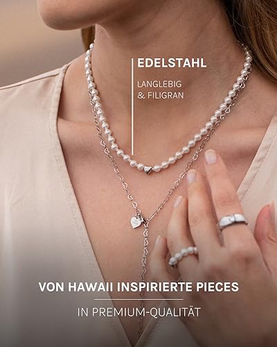 Purelei Lovely Kette Damen (Silber) – Halskette Damen aus langlebigem Edelstahl – Wasserfeste Kette mit Anhänger… – Ansicht 3