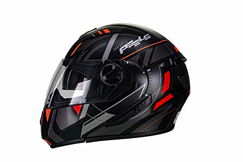 peels Capacete Articulável Moto U-RB2 Dynamic Preto Fosco com Vermelho 60