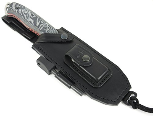 JEO-TEC Nº43 Bushcraft Survival Hunting Knife with Sheath - MOVA Stainless Steel - 11" Fixed Blade Knife with Sharpener & Fire Starter for Camping and Outdoor