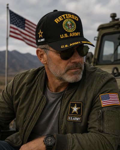 Image of US Army Veteran Hat for Men - Officially Licensed Military Baseball Cap, Gift for Veterans