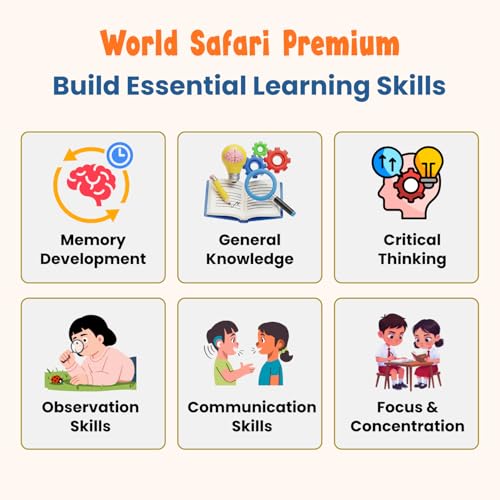 Image of Creative's World Safari Premium Educational Geography Board Games for Kids Age 9+, World Map Quiz Game with 864 Questions & Answers Countries, Capitals & General Knowledge Learning Game 2-6 Players