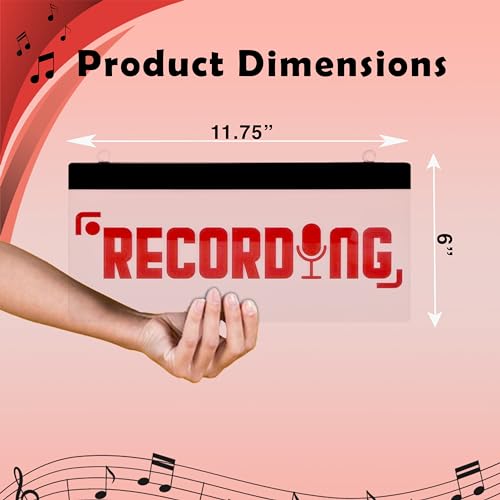 Image of LED Acrylic Wall Recording Sign, Forest & Twelfth Recording Studio Lighted Sign for Professional Studio Setup, Podcast, Radio & More, USB Powered (Recording)