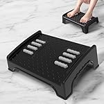 Adjustable Foot Rest for Office Chair with Acupressure Points and Roller, Promote Leg Circulation, Foot Rest under Table, Foot Stool for Home, Office Table, and Sofa (Unbreakable, Non-Slip Legs) (Black4)