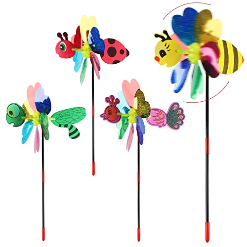 Molinillo de Viento ACTOYS, Jardín Decorativo 3D, Plástico, Colores Lentejuelas