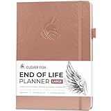 Clever Fox End of Life Planner, Organisator für die letzten Vorkehrungen für Begünstigte, Testamentserstellung, letzte Wünsche und Bestattungsplanung, A4, Roségold