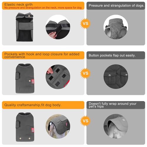 Image of BEAUTYZOO Dog Winter Coat for X-Large Dogs, Waterproof Canvas Jackets