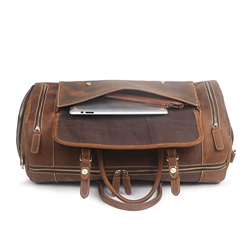 men Men Retro Leather Oversized Travel Duffel Bag with Shoes Compartment, Weekender Overnight Sport Gym Luggage Handbag Sports Overnight Gym Luggage Weekend Tote B4