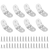 8 cerniere pieghevoli a ribalta, per legno, porte a 180 gradi, bordo rotondo in metallo, per mobili da cucina, armadi, cassetti e tavoli