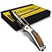 Coltello Pieghevole Professionale in Acciaio Inox Giapponese VG10 al Cobalto, Coltello Tascabile, Coltellino da Caccia e Pesca con Comoda Clip da Tasca. Lama 8 cm, 186g Tempra 62 HRC. BEARING SYSTEM.