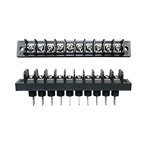Mgi Speedware Single Row Screw Terminal Junction Block 300V/20A, Through-Panel Barrier Strip 2-Pack (10 Screw) #TOP13