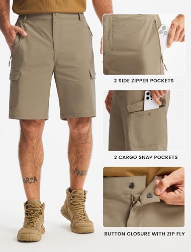 Image of Libin Men's Hiking Cargo Shorts with Pockets Work Shorts