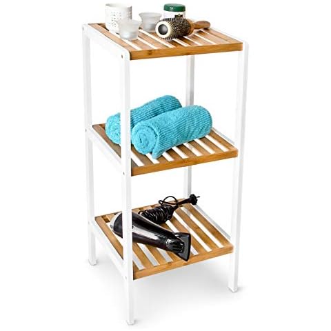 Relaxdays Bamboo Storage Shelf for Bathroom Cover
