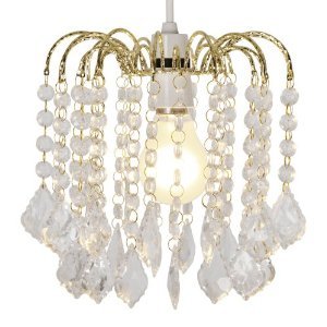 Loxton Lighting Crystal Effect Pendant-Small Water Fountain Shade