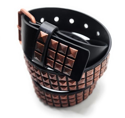 Copper on Black Pyramid Studded Belt Trim-to-Fit Punk3