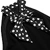 50s Style Dresses for Women Vintage Sleeveless Tie Neck Swing Dress 1950s Polka Dot Dresses Midi Retro Audrey Hepburn Church Tea Party Dress for Cocktail Evening Pin Up Black M #4
