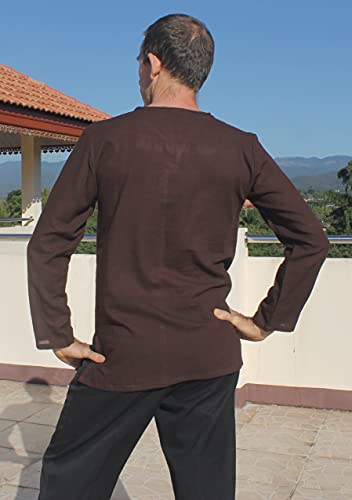 RaanPahMuang V-Neck Hippie T-Shirt for Mens Cotton Summer Beach Yoga Meditation3