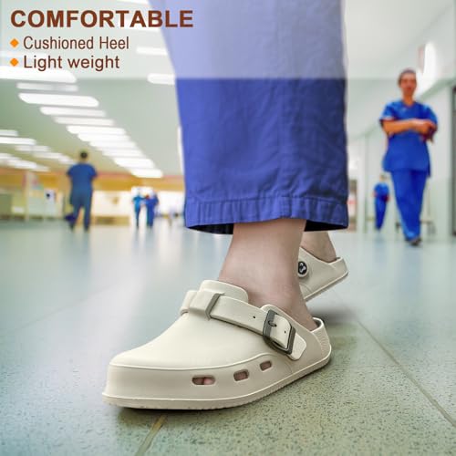 Image of KEMISANT Women Clogs,Comfortable Mules Sandals Slippers Nurse Garden Shoes Unisex for Men Cushioned Support
