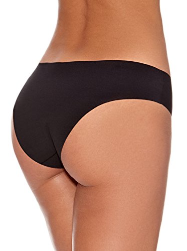 Leonisa Seamless Brazilian Panties For Women - No Show Thong Underwear Black #TOP30