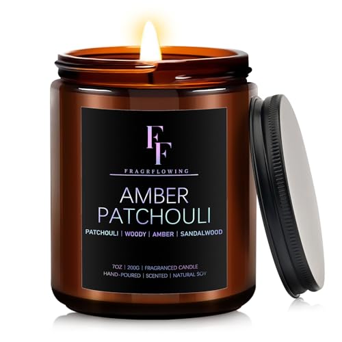 Amber Patchouli Scented Candles,Candles for Home Scented Aromatherapy Candles,Soy Wax Candle Gifts