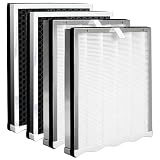 4 Pack APH4000 Replacement Filters Compatible with KNKA APH4000 Air Purifier Replacement Filter, True Activated Carbon Filter
