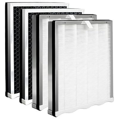 4 Pack APH4000 Replacement Filters Compatible with KNKA APH4000 Air Purifier Replacement Filter, True Activated Carbon Filter