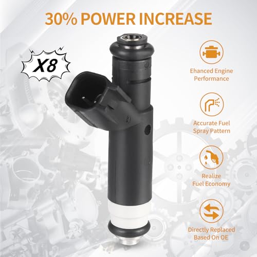 AISHAN 8PCS Fuel Injectors 2 Holes Compatible with Jeep Grand Cherokee 1999 2000, for Dodge Dakota Durango 2000 4.7L V8 Replace# 812-12136 by AISHAN - Image 2