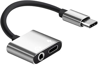 Adaptador de carregamento de áudio tipo C 2 em 1 com porta de carregamento tipo C Entrada de fone de ouvido de 3,5 mm com carregamento Conversor USB-C compatível com Letv 2 Smartphone Xiaomi Huawei com interface tipo C