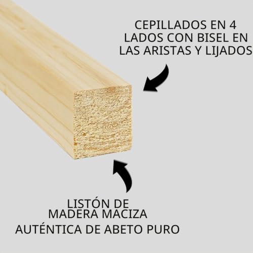 Miniatura 4 de Twe - Tucci Wood Essence Twe - Listones De Madera Maciza De Abeto 30 X 30 X 2 Metros Cepillados En Cuatro Lados Con Chaflán En Aristas, Fabricado En Italia, Paquete De 6 Unidades